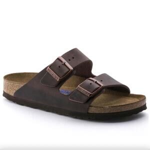 Birkenstock Classic Arizona Brown Leather Slide Sandal Shoe 42 Granola Hippie